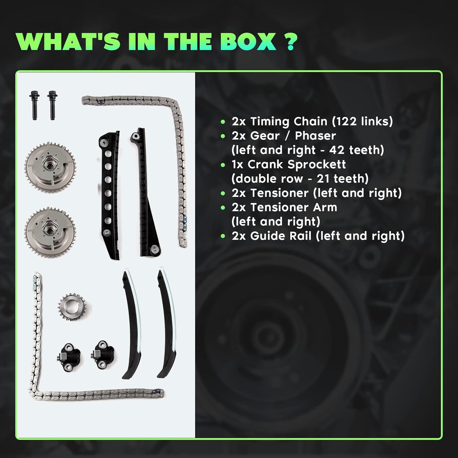 SCITOO TK6068 Engine Timing Chain Kit Sets Replaces for ford for Lincoln Expedition F-150 F-250 Super Duty F-350 Super Duty Navigator Mark LT 5.4L 4.6L