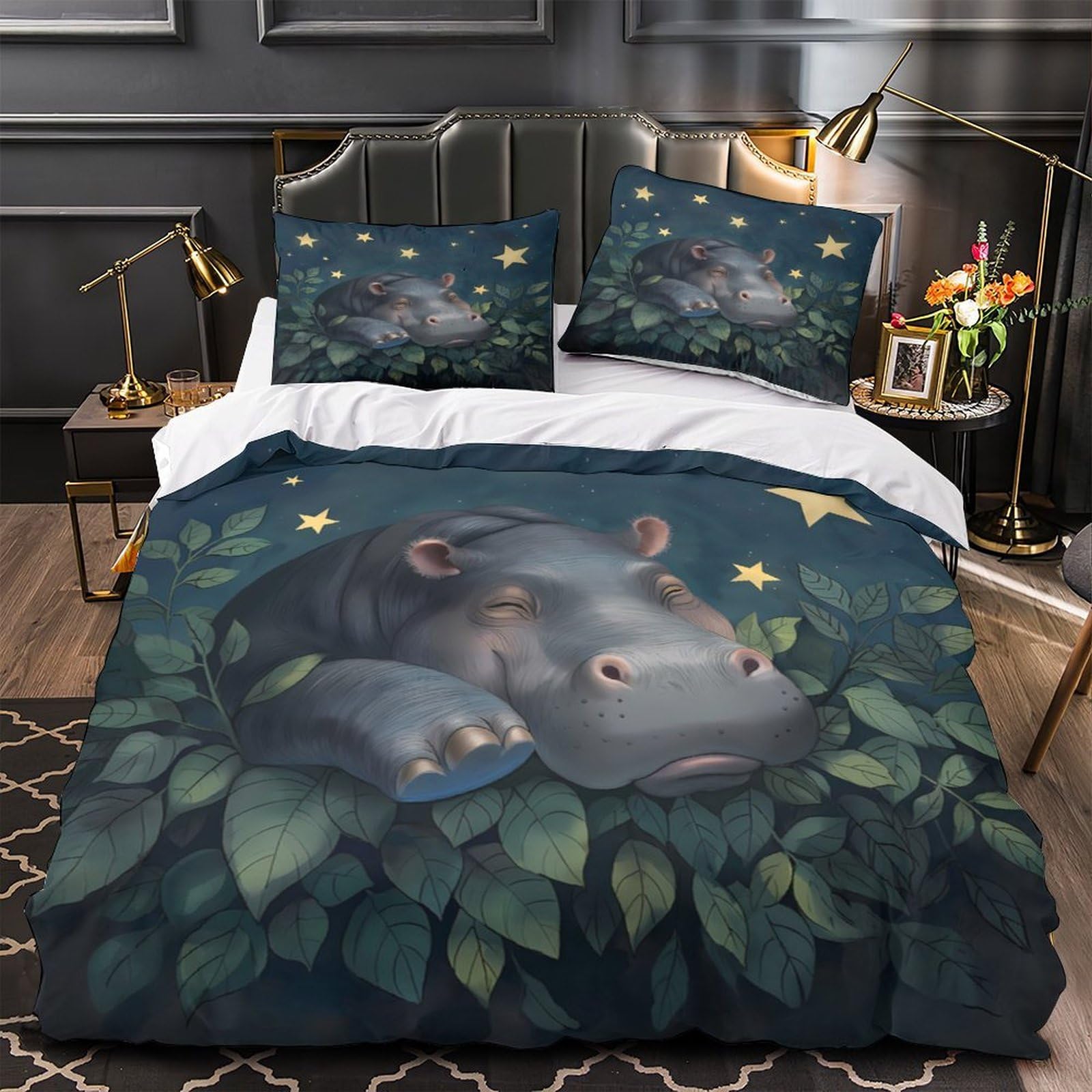 Linge de lit enfant 140x200 avec housse de couette microfibre respirante et hypoallergénique 3D