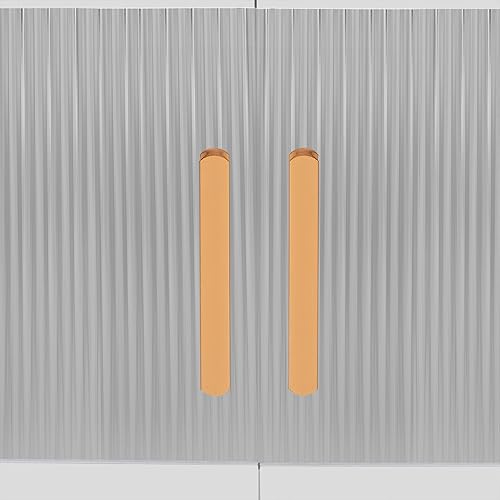 Miniatura 6 de Moderno soporte de TV largo con 4 cajones y 1 gabinete, diseño ondulado y barras doradas, soporta televisores de hasta 70, 75, 80 pulgadas, centro