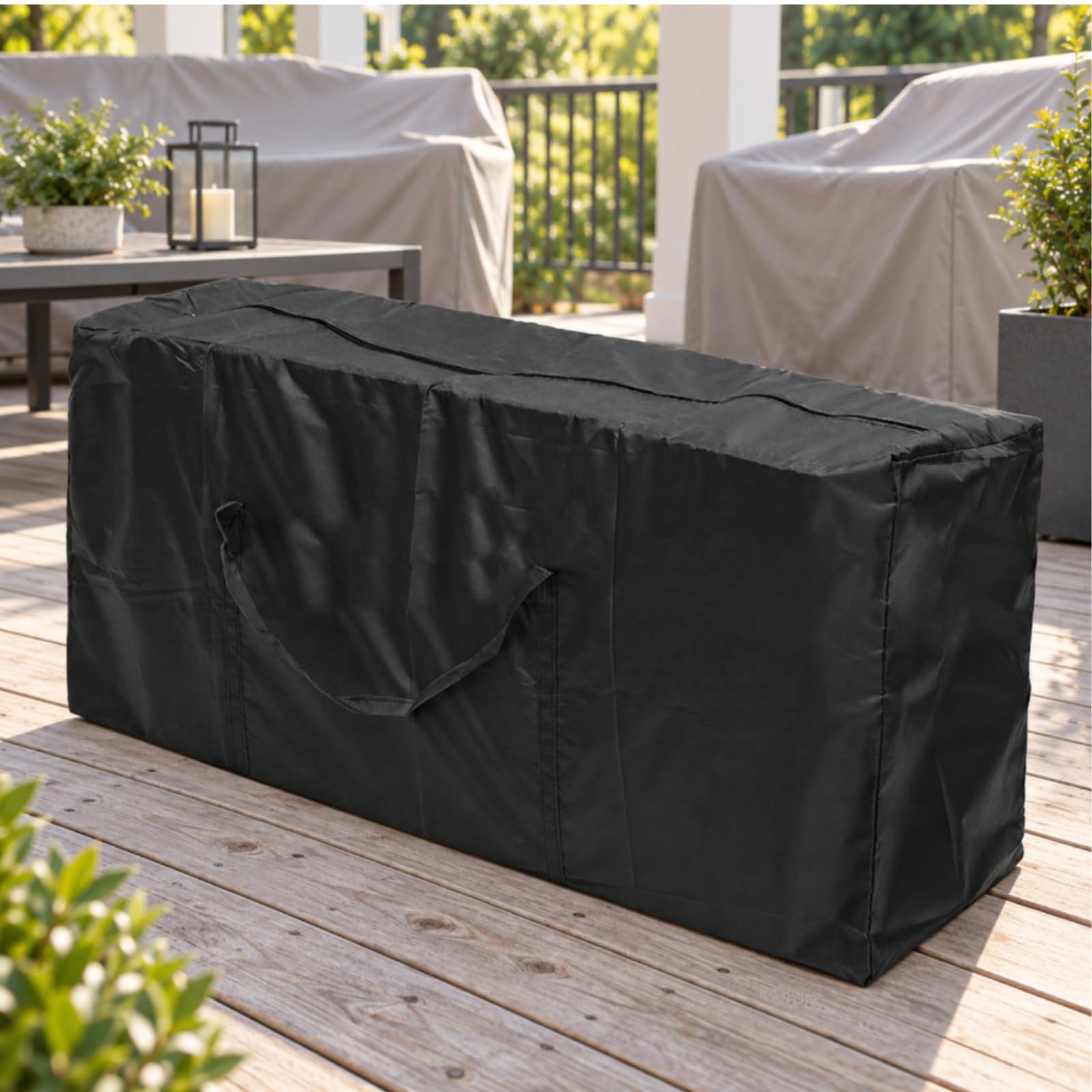 Bolsa Almacenamiento para Muebles Patio muy Gran Bolsa Almacenamiento con Cremallera Reforzado para Garaje, Tela Oxford 600D