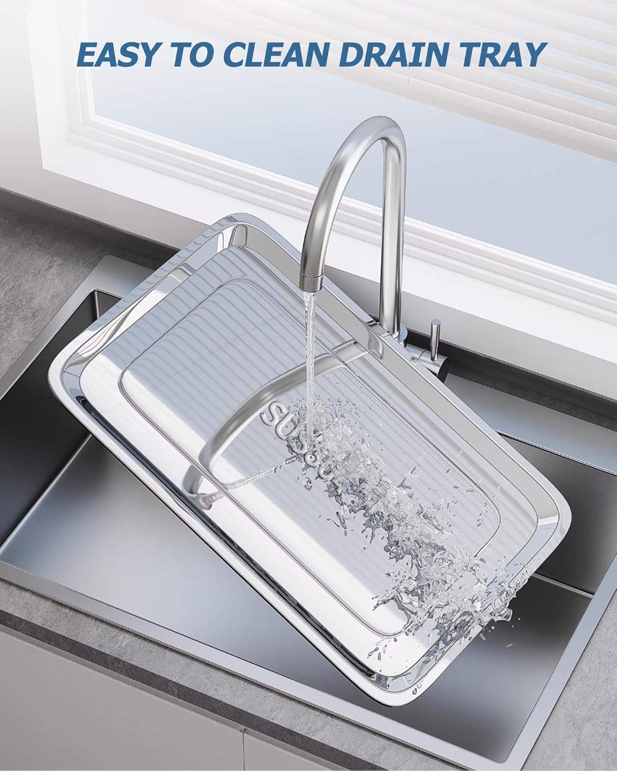 Dish Drying Rack Stainless Steel 3 Tier Dish Racks for Kitchen Counter with Drain Board Utensil Holder and Cutting Board 16.1" L x 10.6" W x 24.6" H