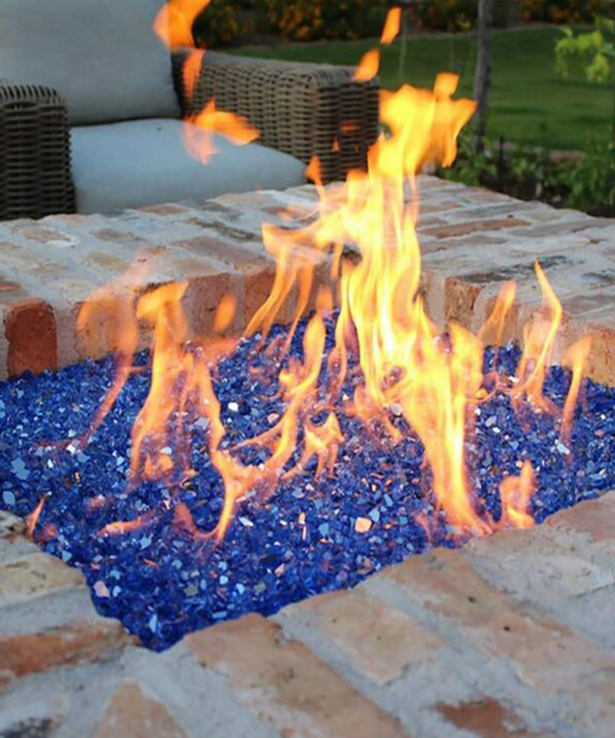 Future Way 20lbs Fire Pit Glass, 1/2 Inch Reflective Fire Glass for