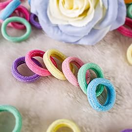 Qarwayoc Mini Hair Ties for Baby Girls, Seamless Kids Girls Hair Ties Bands, Soft Small Baby Ponytail Holders, Toddler Elastic Hair Holders No Damage, 5 Colors