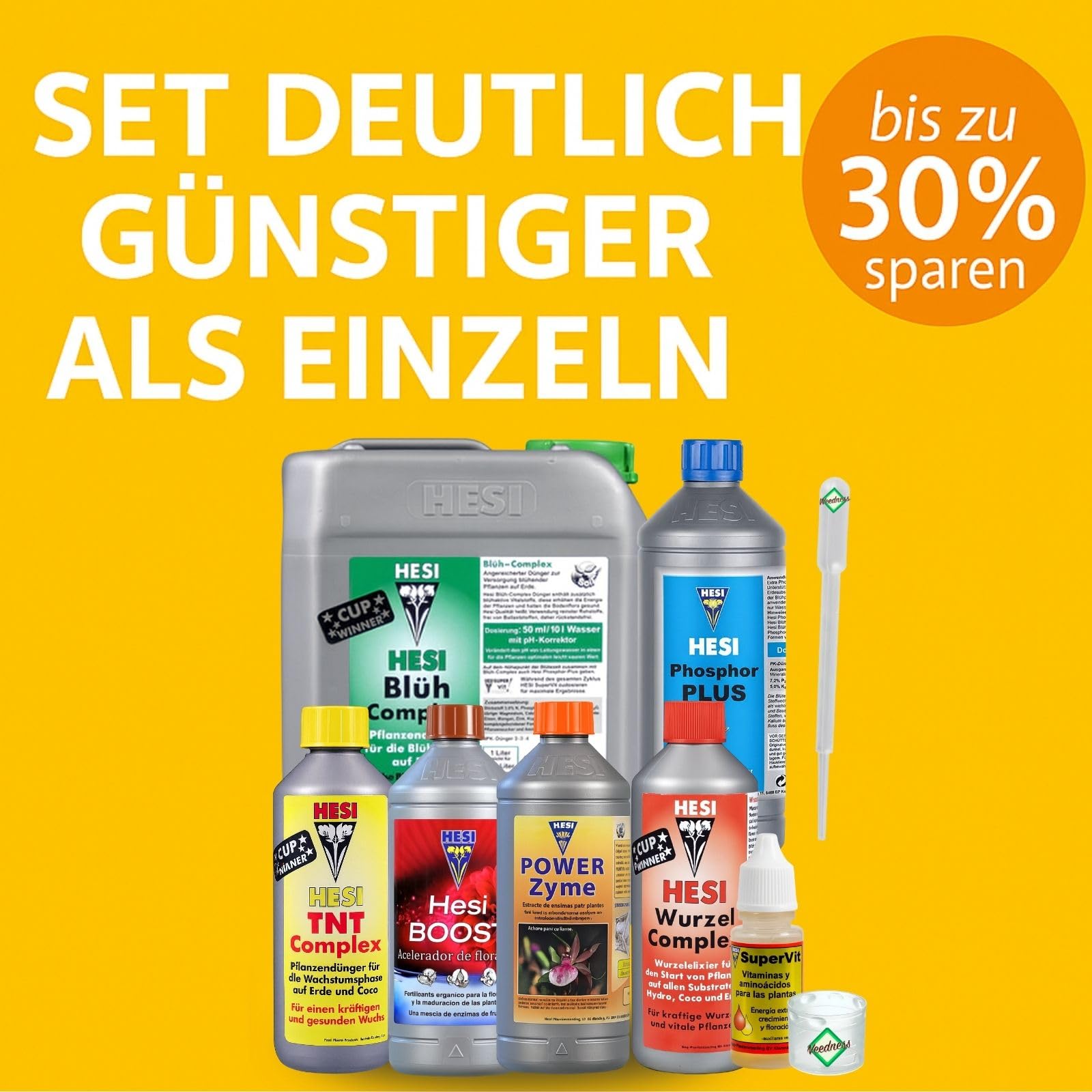 Weedness Hesi Dünger Starter Set All-Star - Grow Anbau Indoor Dünger Kit Naturdünger Outdoor