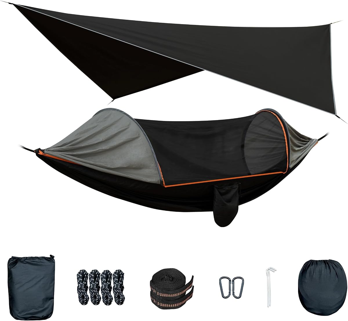 Camping Hammock with Mosquito Net and Rain Fly Tarp | Portable Camping Hammock Double Tree Hammock for Outdoor Indoor Backpacking Travel & Survival