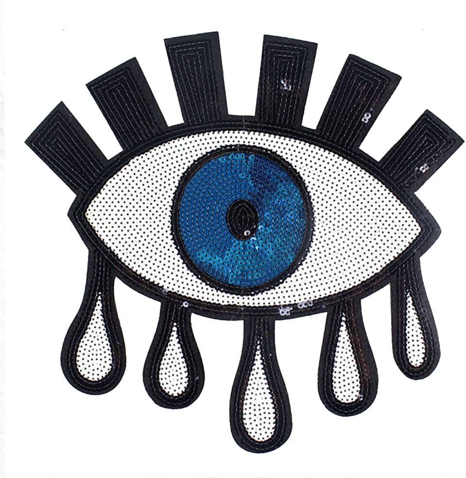 30x30 cm/12x12 inches Appliques Patches Iron On Patterns Print Embroidery Sewing Craft Supplies Machines Designs Logo Cloth Hat Bag DIY Decor (Big Eye)