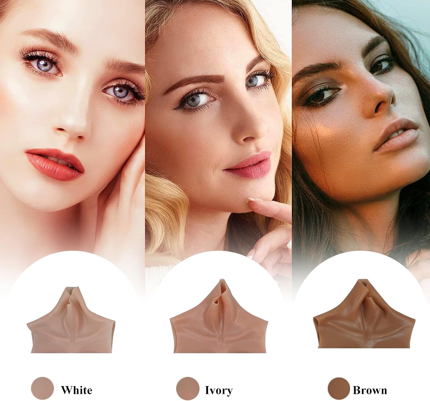 SUAISKR Silicone Breast Forms B-H Cup Realistic Breastplate For Crossdressers Cosplay Trans Drag Queen Fake Boob (Ivory, C Cup)