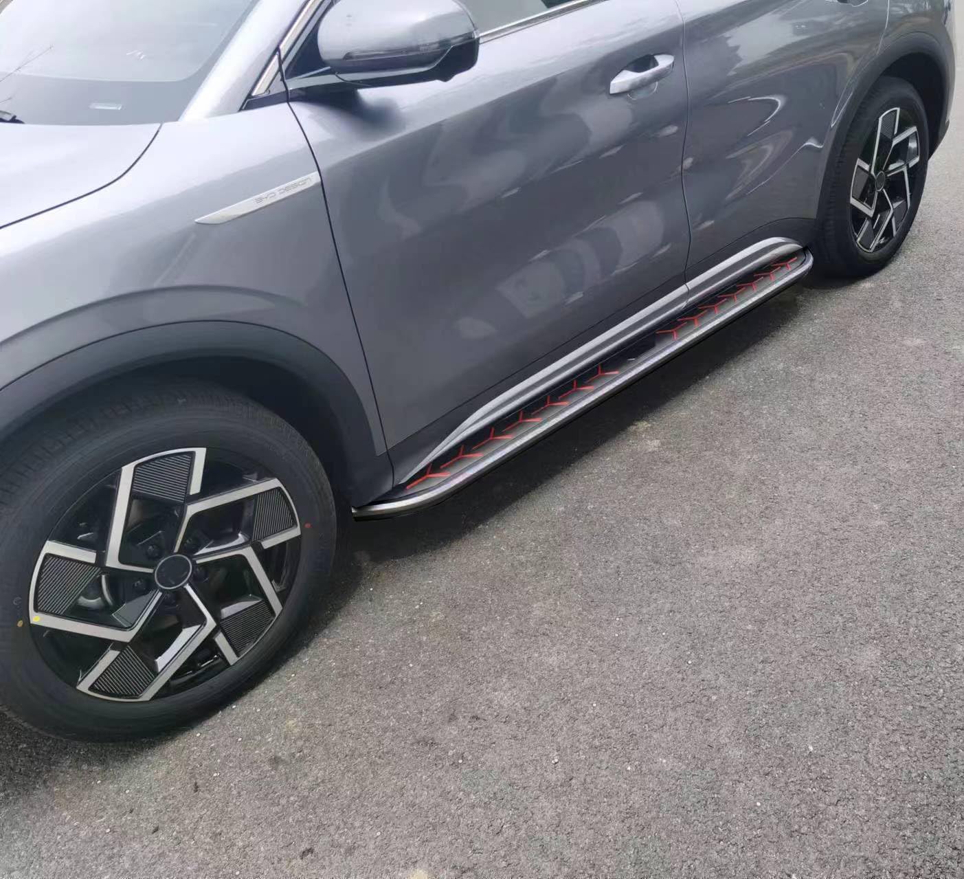 2pcs Side Step Red Style fit for Chevy Equinox 2018-2024 Running Board Pedal Nerfbar Aluminium Side Rail Bar (with Brackets)