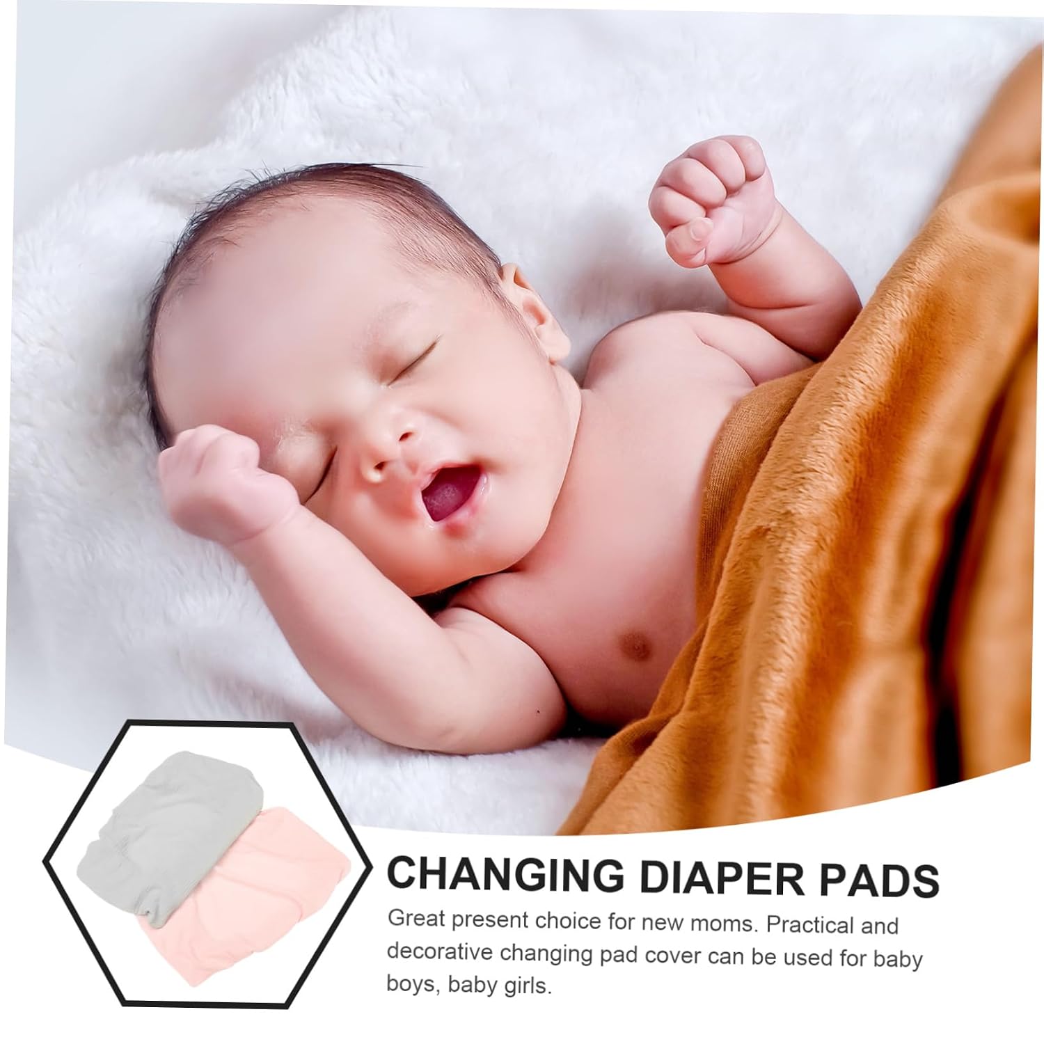 UPKOCH 2pcs Removable Changing Pad Covers Soft and Washable Elastic Covers for Changing Tables Cozy and Breathable Grey