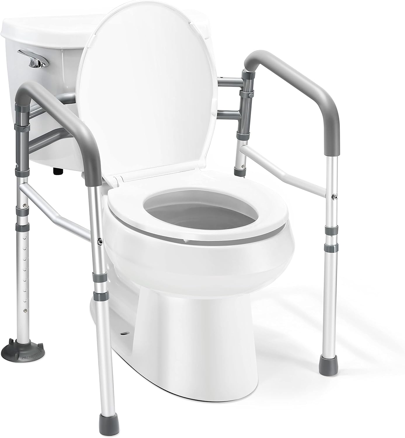Medical king Toilet Safety Rail - Adjustable Detachable Toilet Safety Frame with Handles Heavy-Duty Toilet Safety Rails Stand Alone - Toilet Safety Rails for Elderly