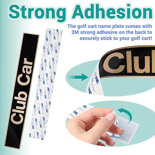 Miniatura 4 de Drive-up Placa de identificación para Club Car Precedent, calcomanía de oro negro para carrito de golf 15.74 x 2.24 pulgadas emblema