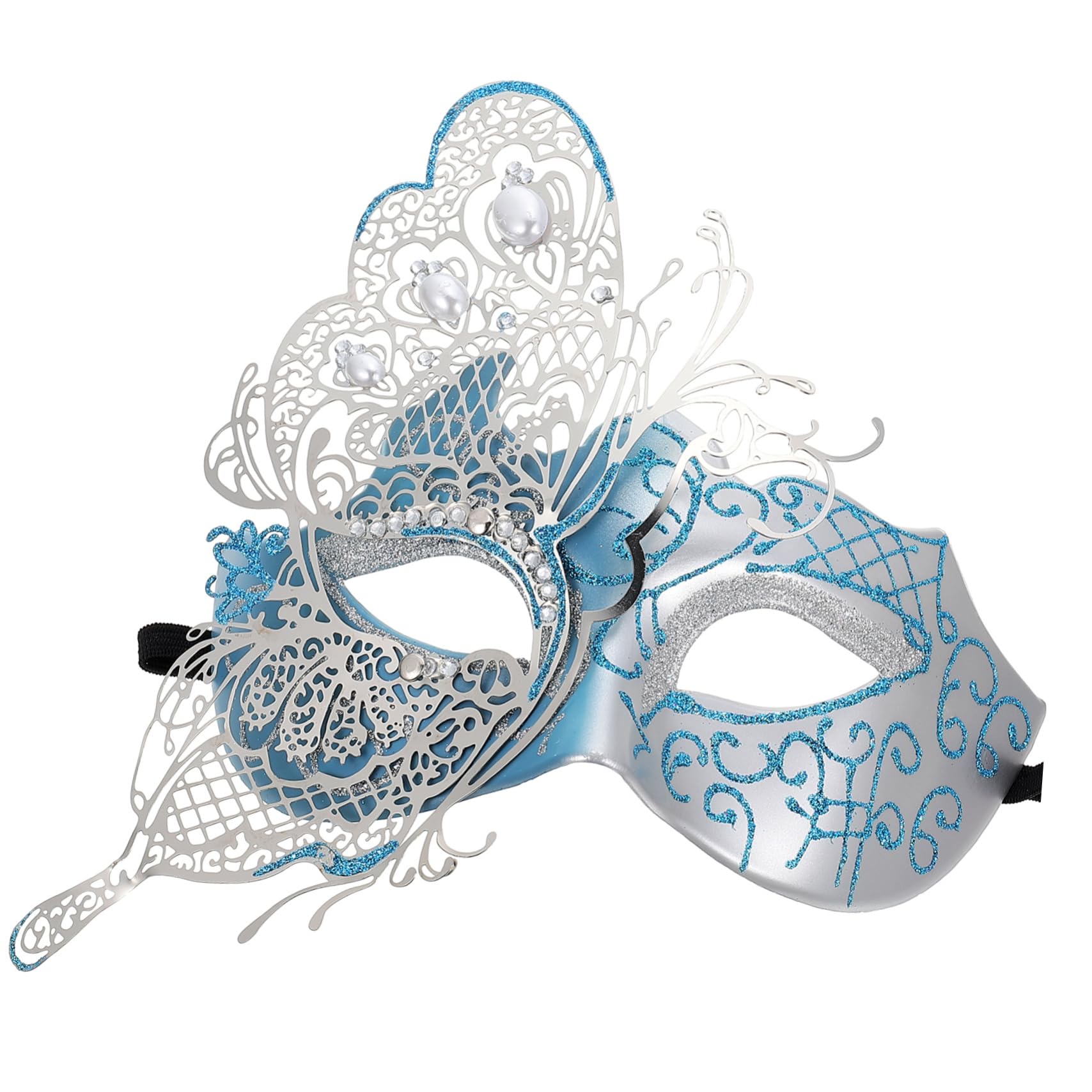 GALPADA Metal and Plastic Butterfly-design Half Facemask for Women's Masquerade Ball