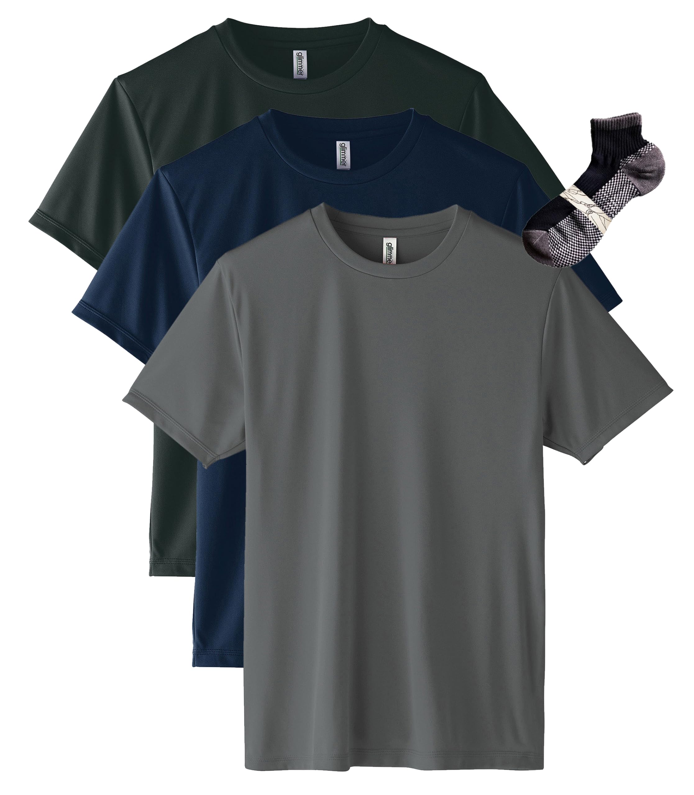 [グリマー] 半袖 3.5オンス インターロック ドライ Tシャツ [クルーネック] 00350-AIT