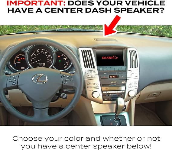 Dash Cover Compatible with 2004-2009 Lexus RX 330 RX 350 RX 400h in Black Without Center Speaker Holes - Hard Molded Plastic Dashboard Cap