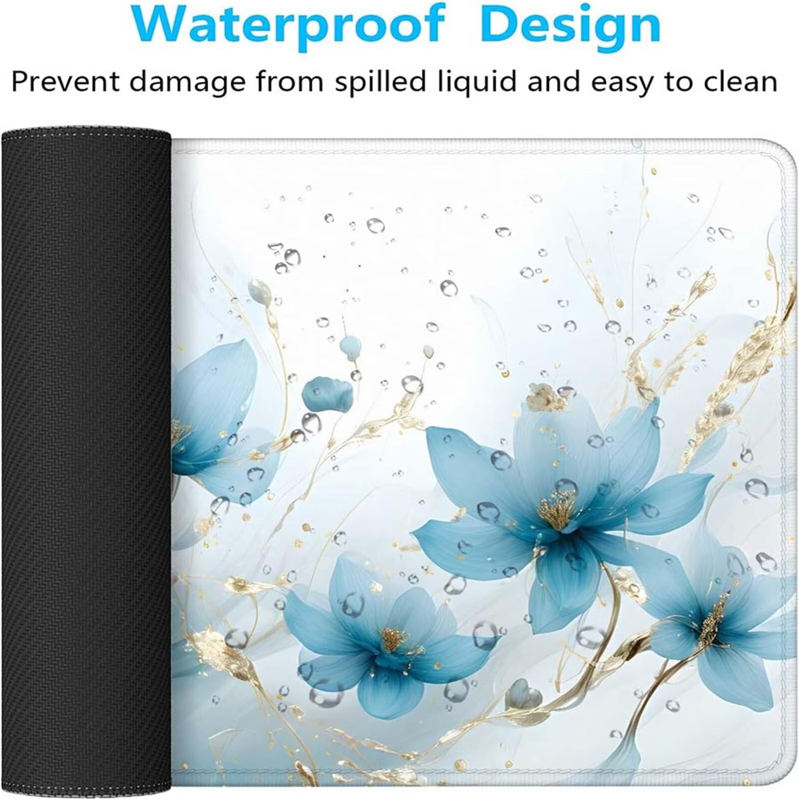Alfombrilla Ratón Flor Sueño Alfombrilla Ratón XXL 1400x600x3mm Mouse Pad Resiste Salpicaduras, Extendida de Gran Tamaño con Bordes Cosidos, Mejora Precisión y Velocidad, Antideslizante,Duradera y-261