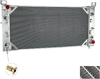 All Aluminum Radiator Compatible with 2001 2002 Chevy Silverado Suburban GMC Sierra 2500 HD 3500 8.1L V8 01 02, 2 Row Core Cooling Radiators