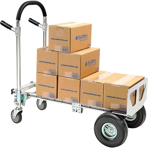 Miniatura 4 de Global Industrial Camión de mano convertible 2 en 1 de aluminio con ruedas neumáticas - Junior