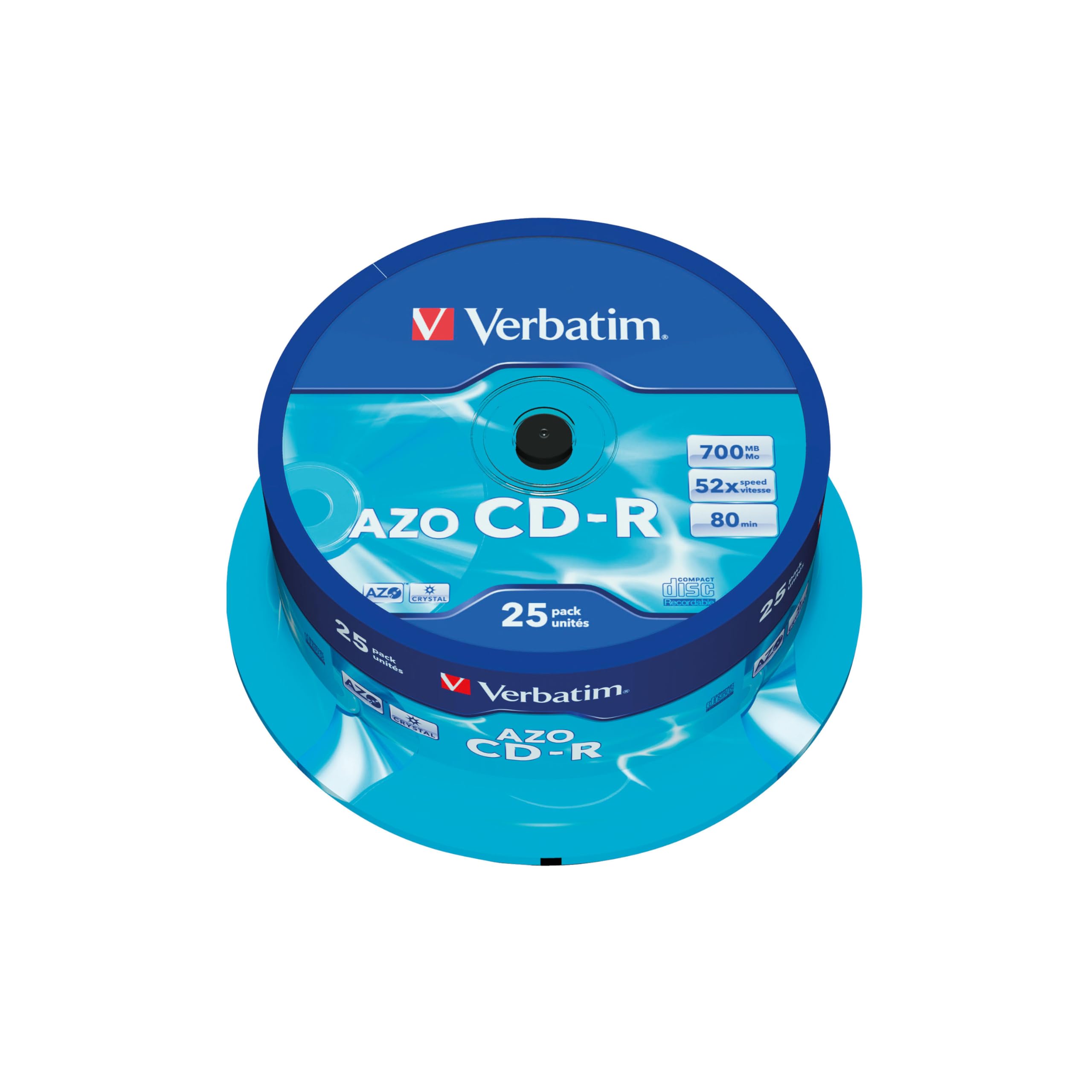 Verbatim CD-R 52x Speed 700MB Vírgenes de CD, 25 unidades en spindle