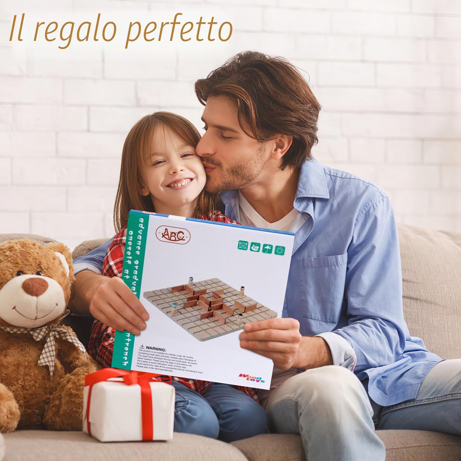 Gioco di Strategia in Legno Per 2-4 Giocatori Scacchi In Legno per la Famiglia Sviluppa l'Intelligenza Scacchi Gioco Educativo per Sviluppo Logico e Legame Genitori-Figli