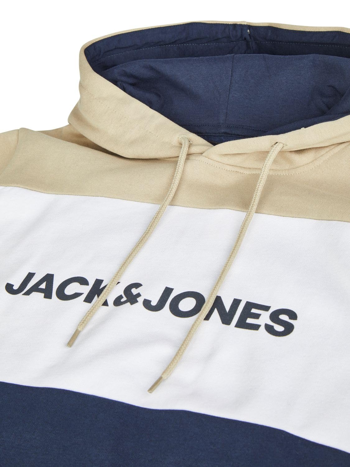 JACK & JONES JWHLOGO - Sudadera con capucha para hombre con estampado de bloqueo de bloqueo regular y talla grande, color verde, azul, beige, azul marino, S, M, L, XL, XXL, 3XL, 4XL, 5XL, 6XL, 7XL