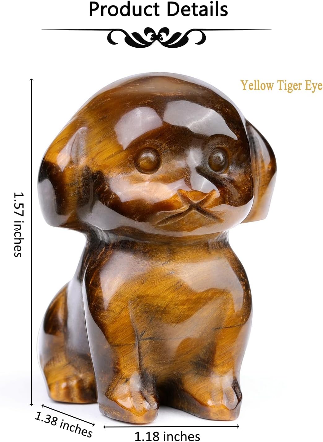 CrystalTears Tiger Eye Crystal Dog Figurine Gifts for Women Dog Lovers Men, 1.5” Healing Gemstone Dogs Puppy Statue Ornament for Home Office Decor Lucky Crystals Dogs Gifts for Christmas - Image 7