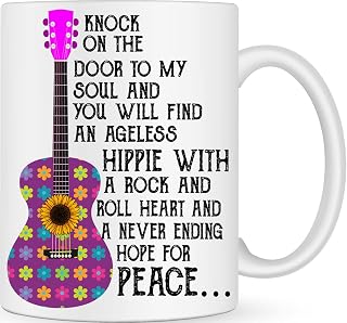 Musician Mug, Hippie Gifts, Hippie Style, Funny Novelty Gift Mug, Coffee Mugs with Sayings, Funny Office Mug, Hipster Gift Idea, Guitarist
