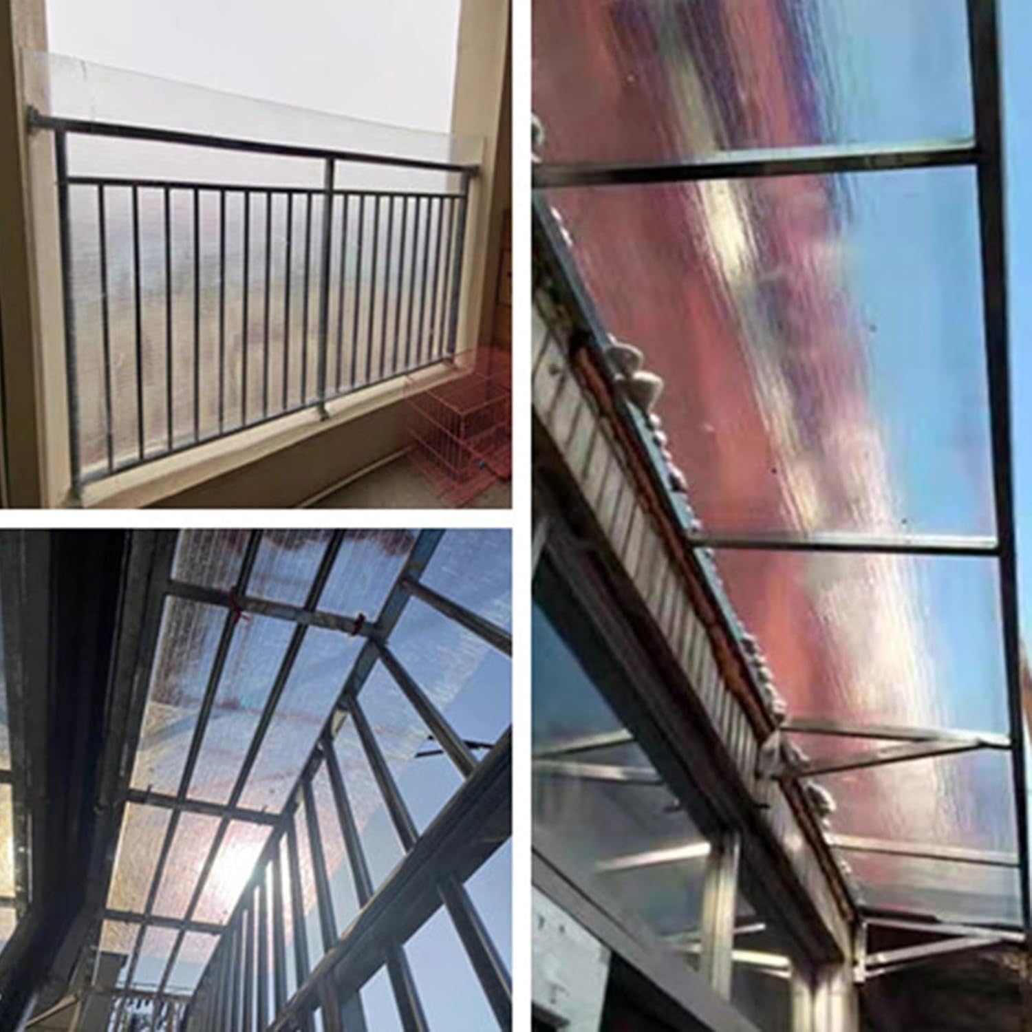 Polycarbonate Roofing Sheet Clear Greenhouse Replacement Shed Panel,1.2mm Glass Fiber Insulatio Sunshine Board,Rainproof Roof Cover,for Outdoor Canopy Carport Cold Frame,Transparent(0.7x13m)