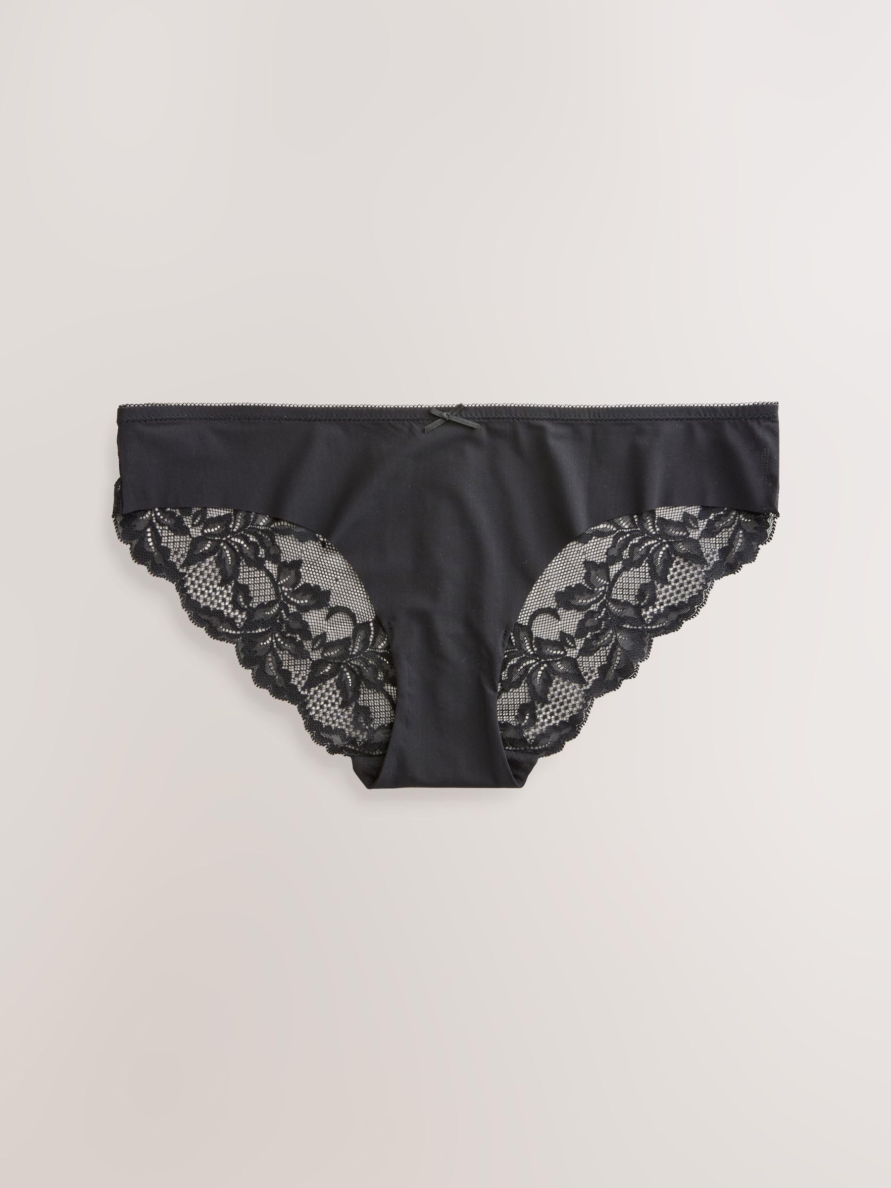 NEXT Mujeres Pack de 7 Braguitas brasileñas cómodas Que no se marcan con Panel de Encaje Trasero