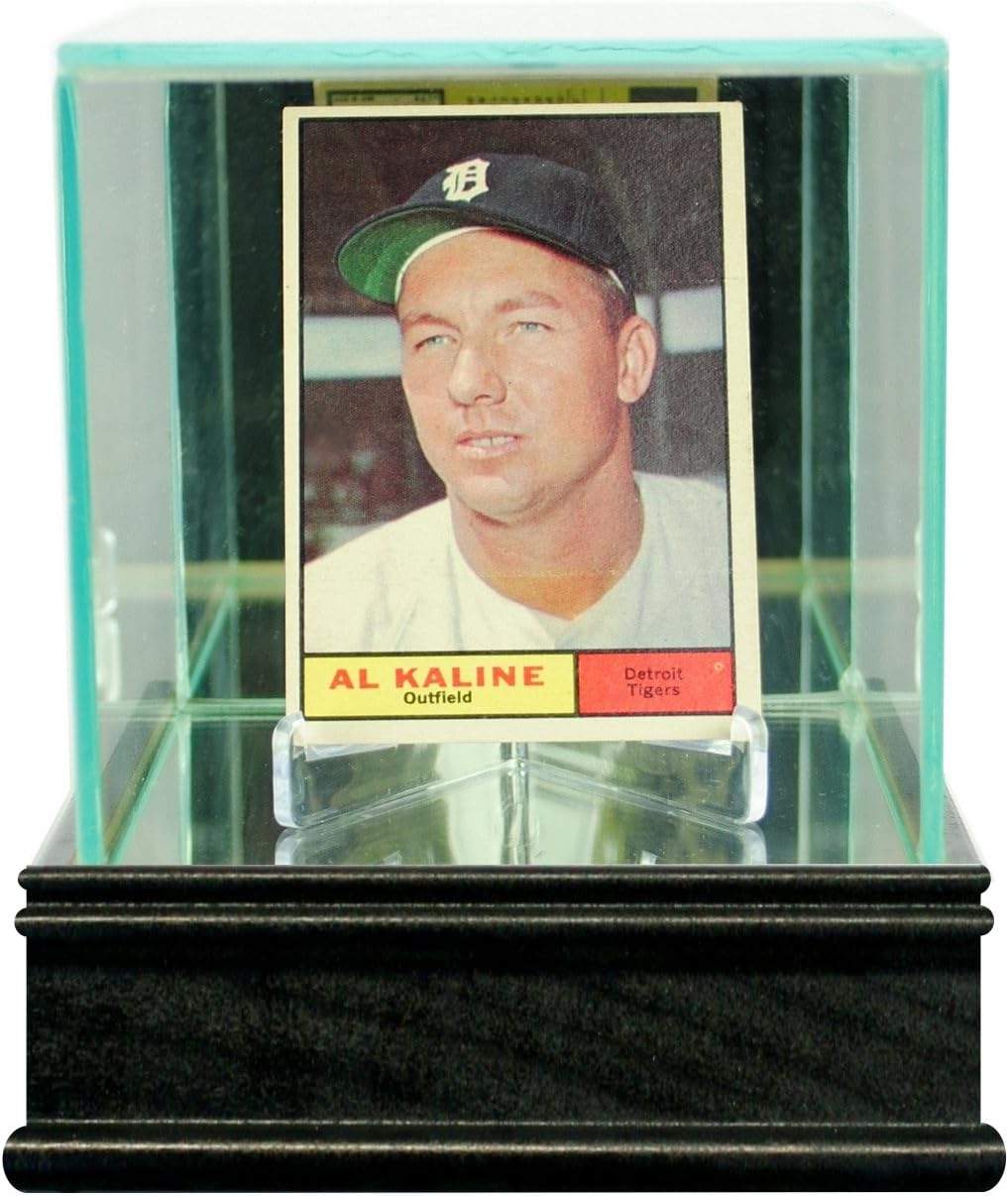 Single Card Display Case | UV Protected Glass with Real Wood Moulding | Display Case for Single Sports Card