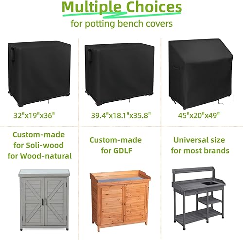 Miniatura 5 de Guisong Cubierta de banco para macetas, cubierta impermeable para gabinete de almacenamiento al aire libre Mederla, cubierta protectora para