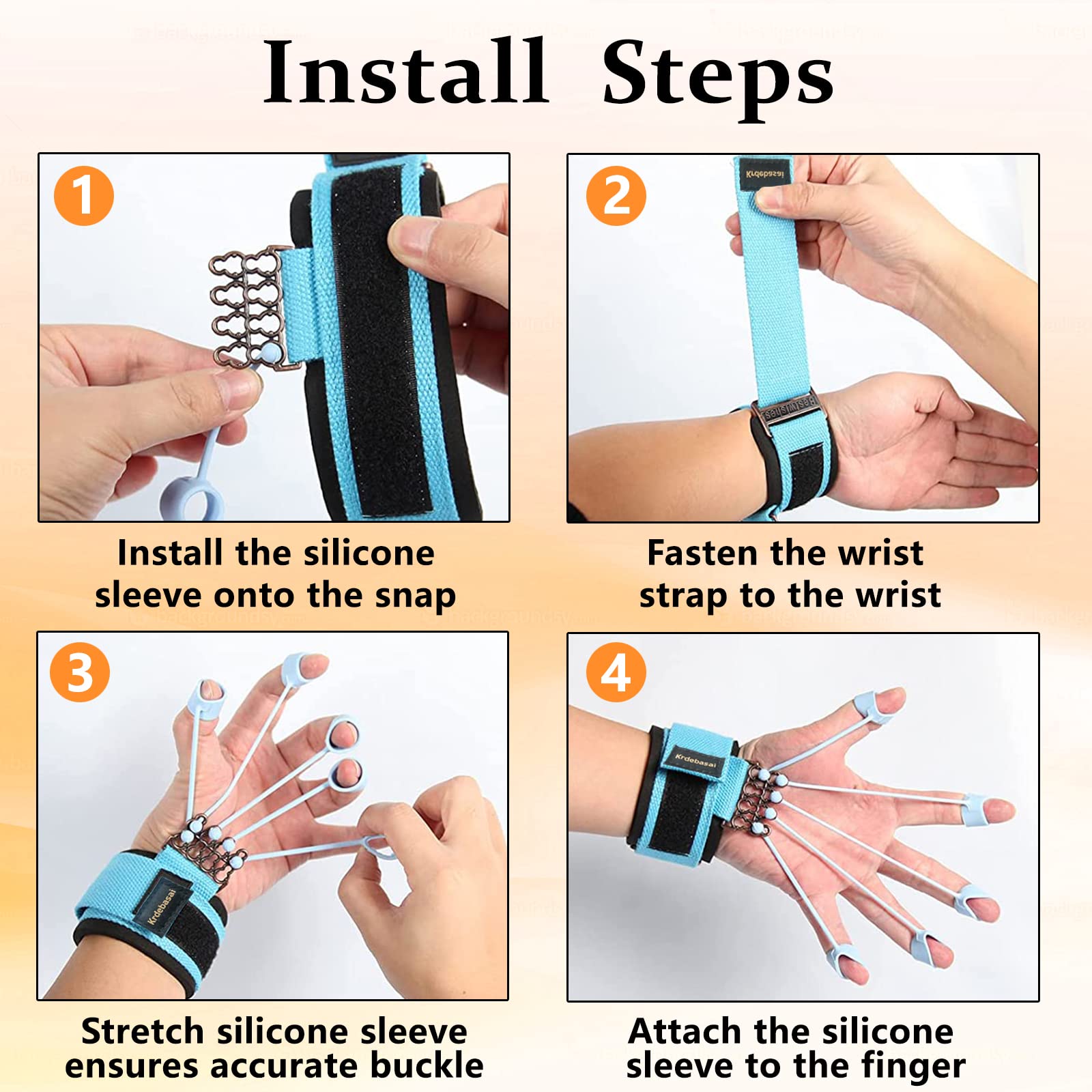 Ejercitador de dedos, fortalecedor de dedos de 4 niveles de resistencia para terapia de manos, escalada en roca, alivia el dolor de artritis, túnel carpiano, fortalecedor de manos y fortalecedor de