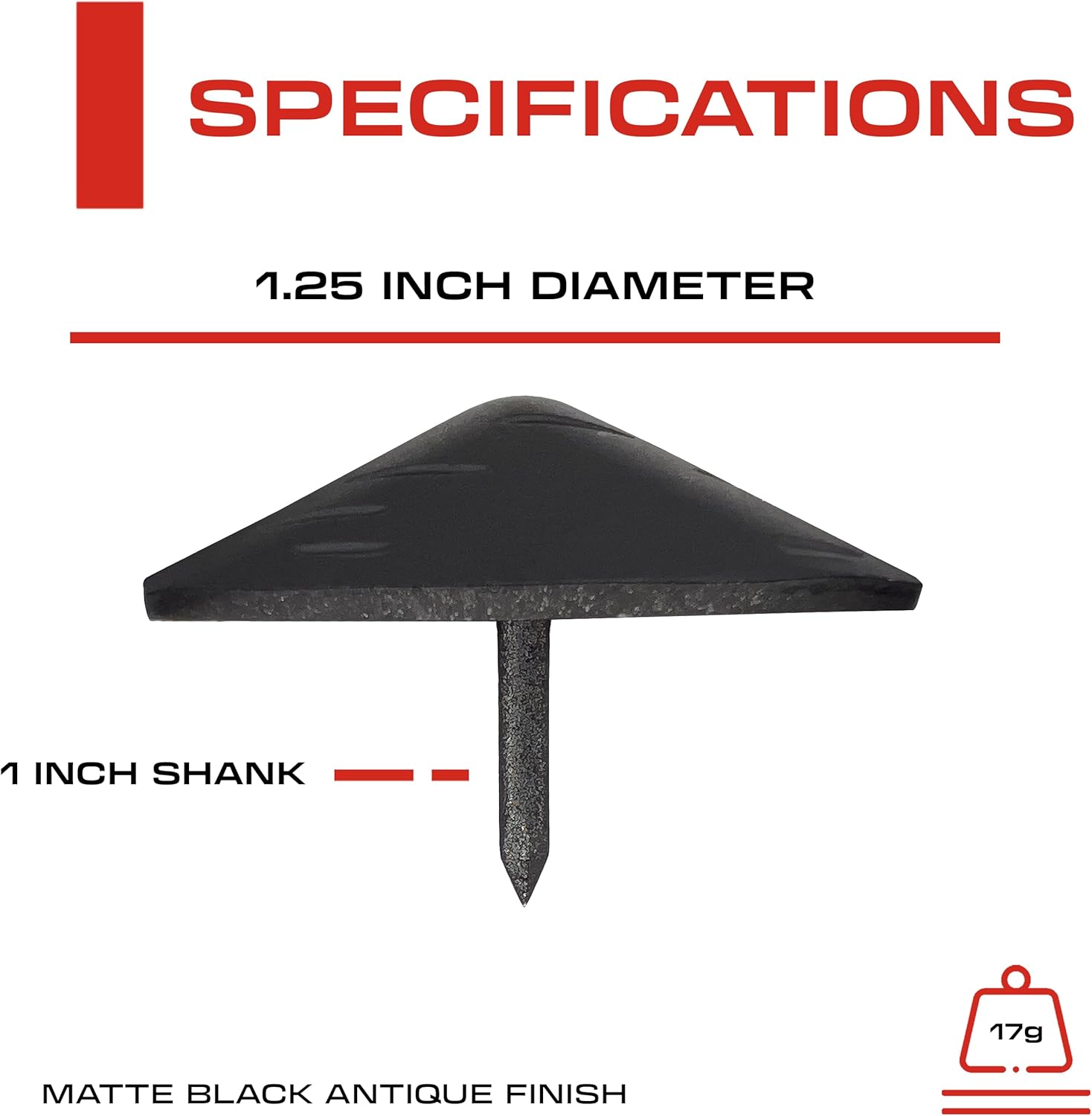 50 Pack - 1.25 Inch Iron Clavos - Decorative Nails - Square - Upholstery Tacks - Clavos - Antique Decorative Rustic Nails for Wood, Decorative Door Studs, Farm Barn Door, Furniture Nails