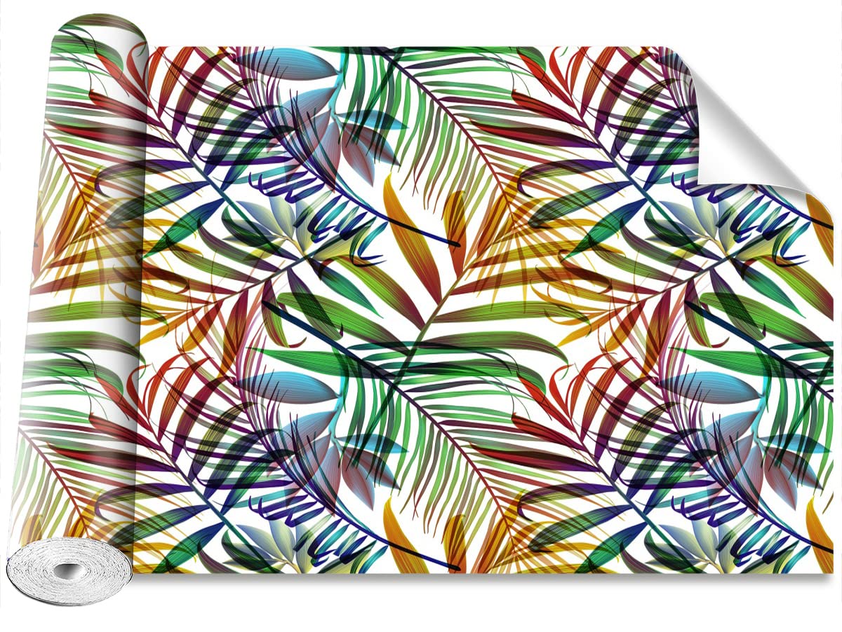Papier peint camouflage moderne 152x104cm Tulup avec motif de feuilles de palmier