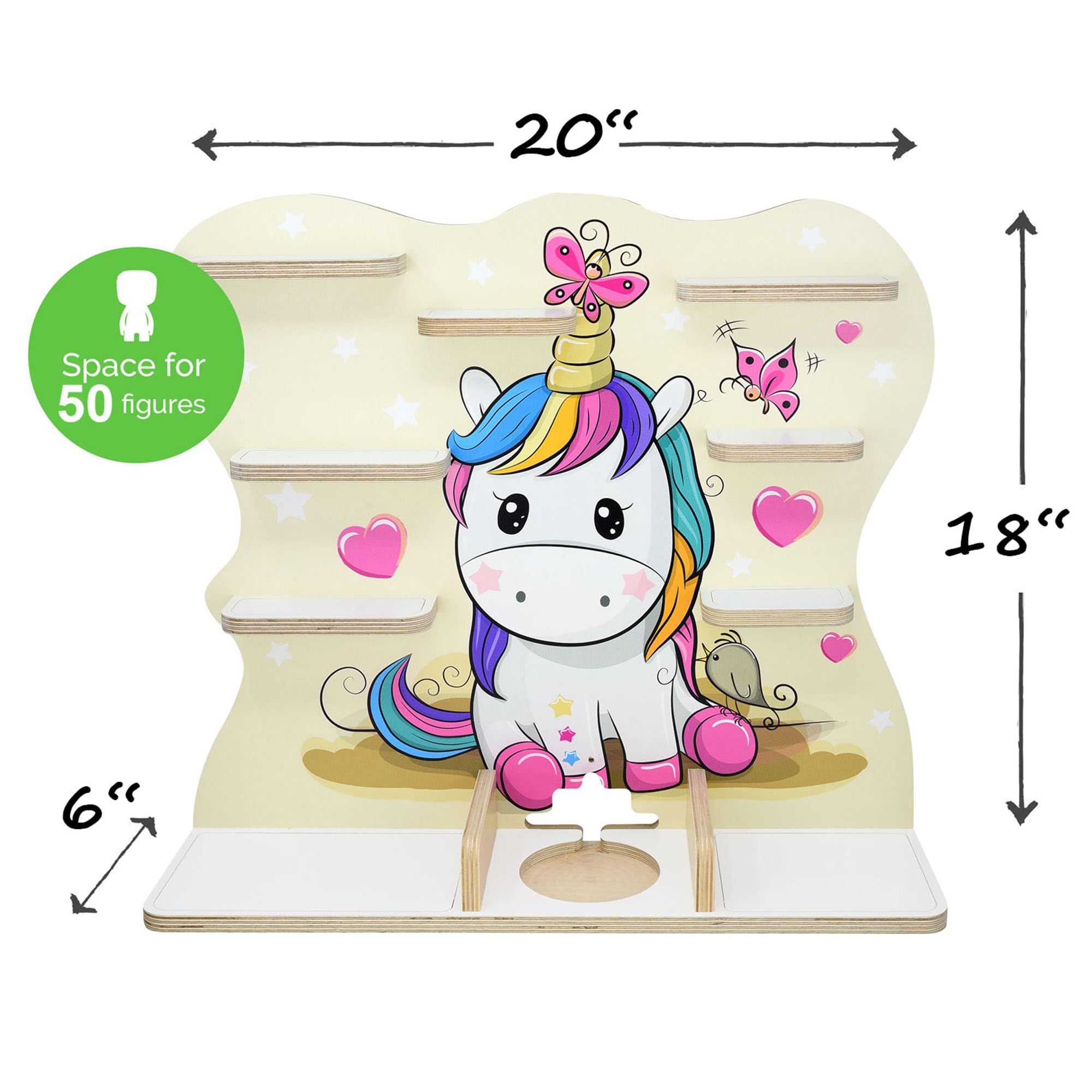 stadtecken Estantería infantil para caja de música, diseño de pony, adecuado para la caja de toniebox y aprox. 50 tonies, juego de audio, idea de regalo, jugar, coleccionar, colocar o colgar..