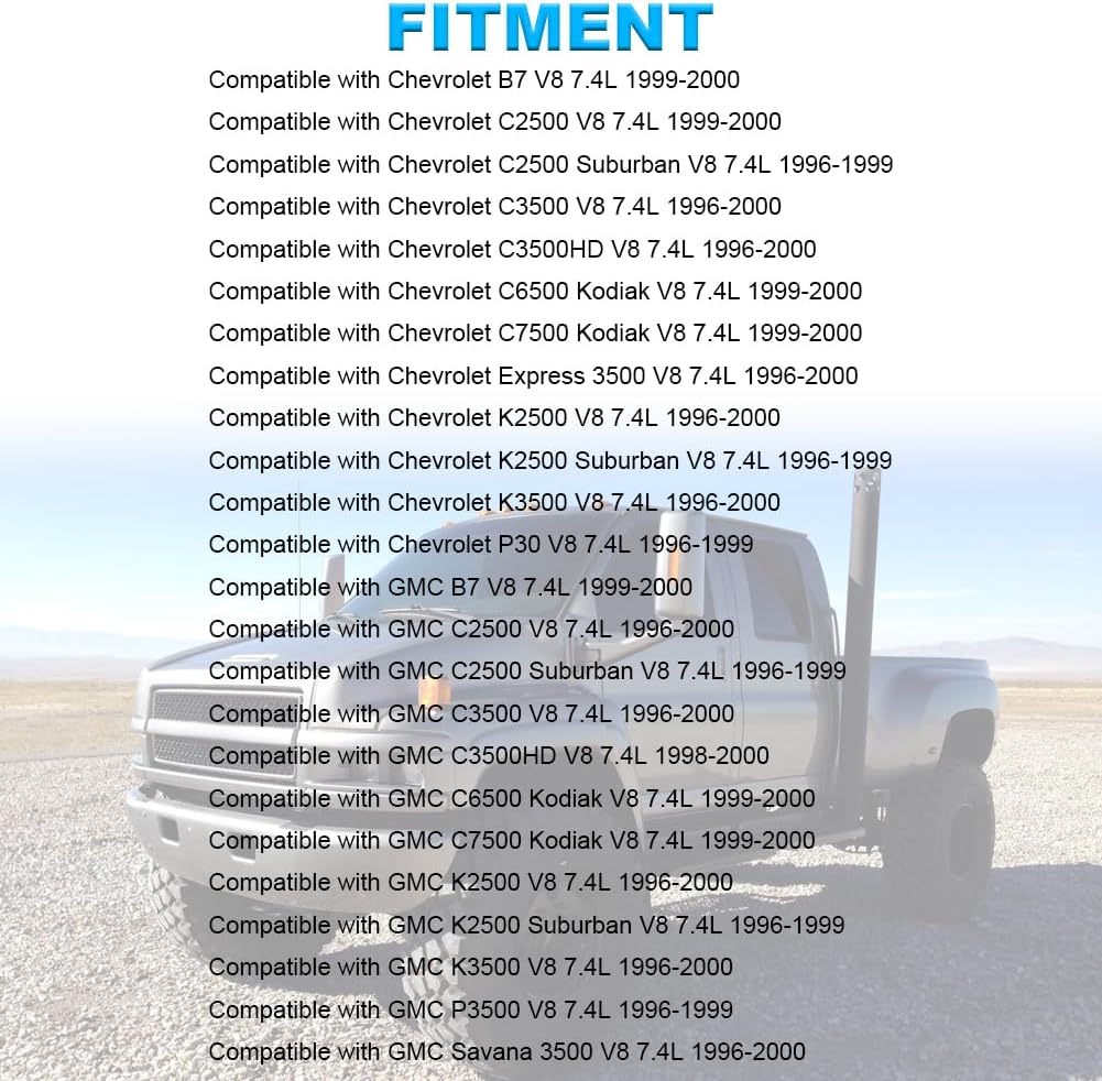 JDMON Fuel Injectors Compatible with GMC B7, Savana 3500, P3500,Chevy Express 3500, B7, P30, C2500, C3500, C6500 & C7500 Kodiak, K2500, K3500, V8 7.4L 1996-2000 Replacement for FJ241 FJ10058
