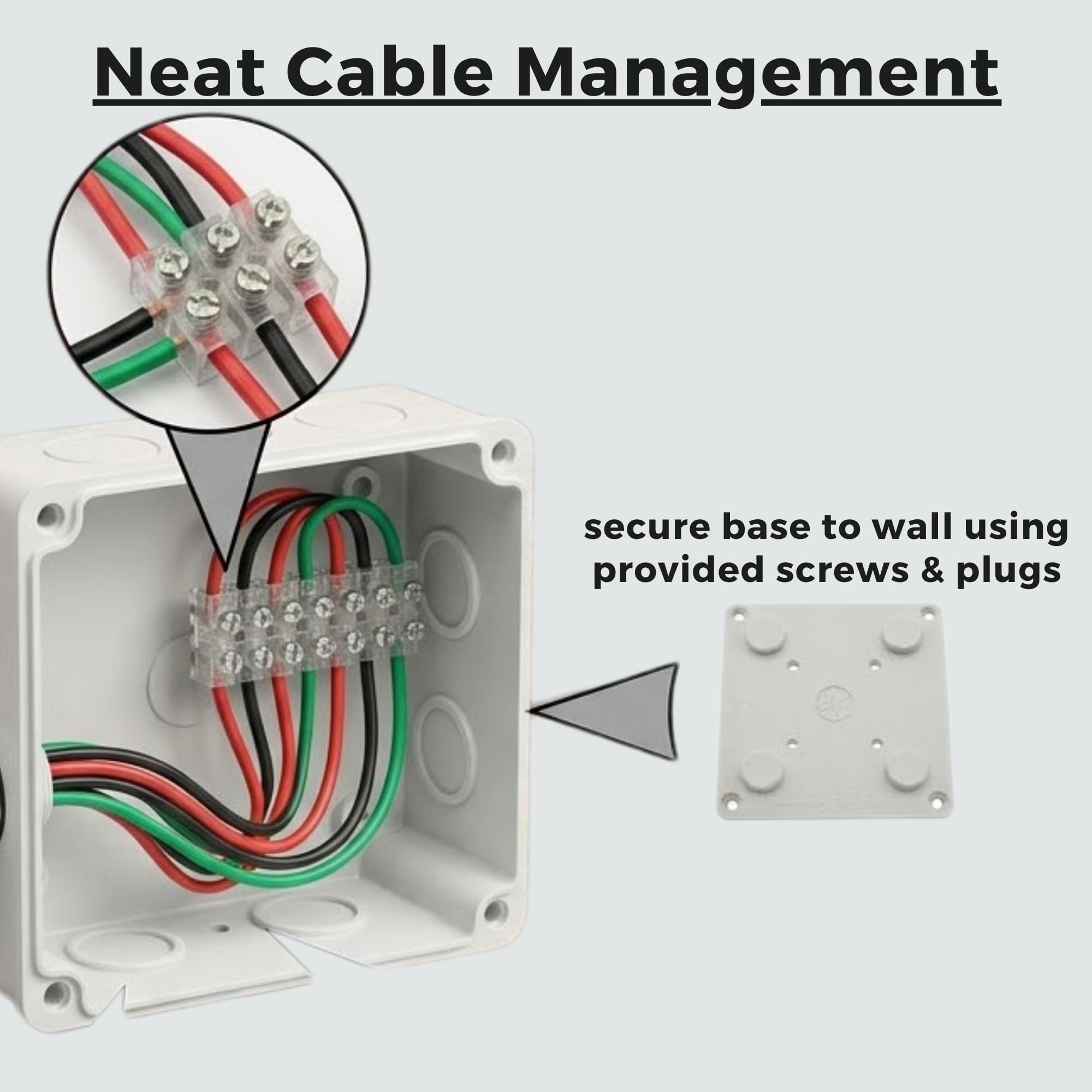 Speedio 4x4 Inch Outdoor Waterproof Square PVC Junction Box Without Bush/Pvc Box for CCTV Cameras (IP66) - Pack of 2 Nos — Amazon image 9