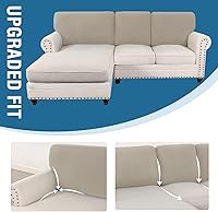 Vista 297 de H.VERSAILTEX 2025 New Sectional Couch Covers 8 Pieces Stretch Sofa Covers for Sectional Sofa Set Separate L Shaped Couch Cover for Both Left/Right