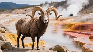 A Bighorn Sheep at Mammoth Hot Springs in Yellowstone National Park 1000 Pieces Jigsaw Wooden Puzzles for Teenager or Adult Toys and Friend Ornamental Gift