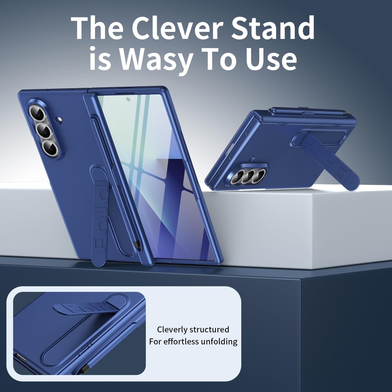 Etui do Samsung Galaxy Z Fold 7, składany uchwyt na zamek błyskawiczny odporny na zarysowania etui na długopis pełna ochrona etui, szary, składany 7