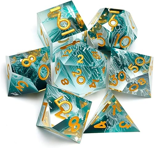 Juego de dados de resina, juego de dados poliédricos DND de Calabozos y Dragones, adecuado para juegos de rol, RPG Explorer Magic The Gathering