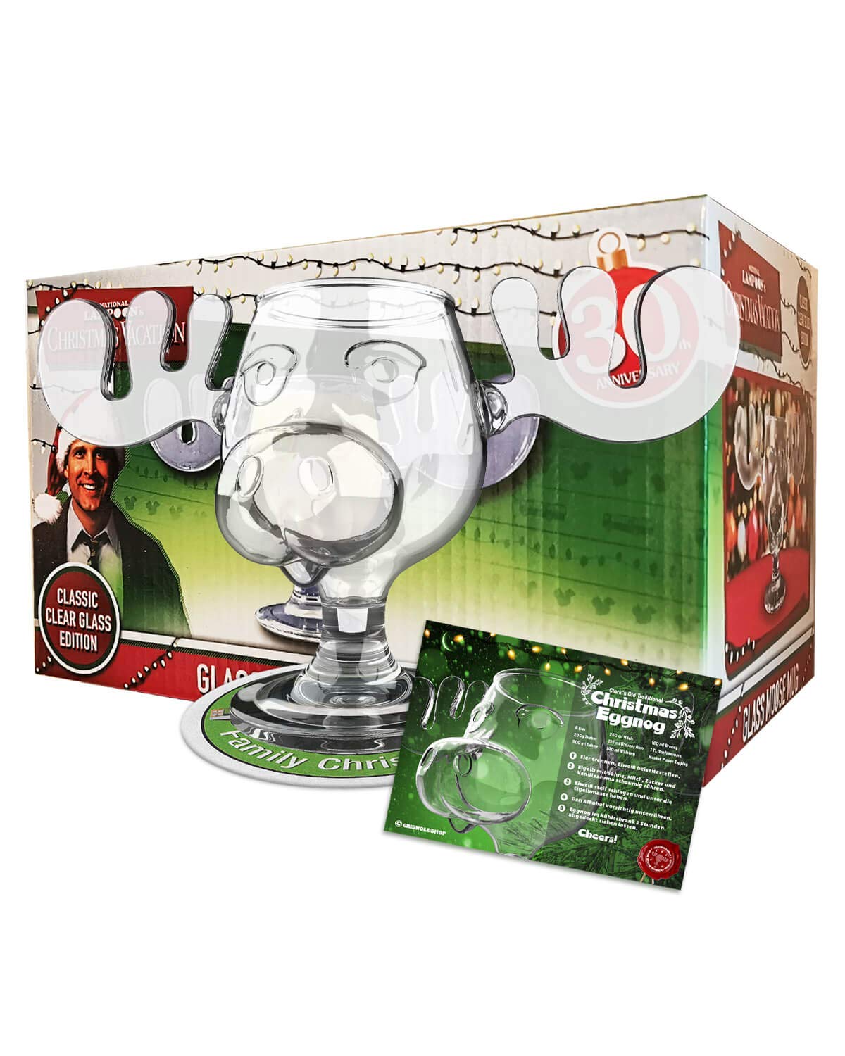 Cultica Griswold Moose Mug Elchglas inklusive Untersetzer Family Christmas (4) Küche, Haushalt & Wohnen