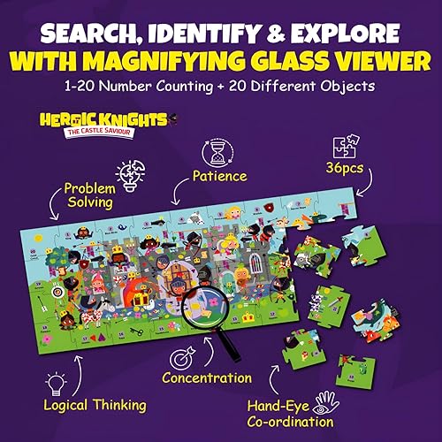 Miniatura 4 de Caballeros y dragones Busca y encuentra rompecabezas para niños de 3 años | Castillo de princesa de cuento de hadas fotos ocultas recuerdos de