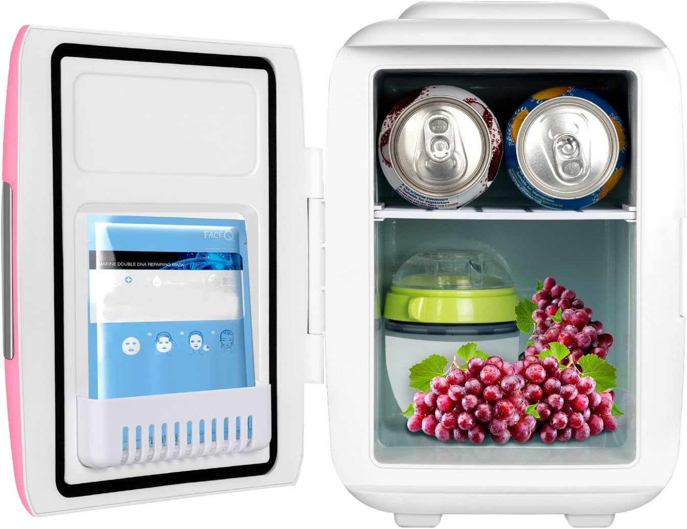 Amazon Potek 冷温庫4l 車載 保冷保温 ミニ冷温庫 ポータブル冷温庫 小型電源式 静音 オシャレな冷蔵庫 家庭用ならアダプター別途必要 ピンク Potek 保温 冷温庫 通販