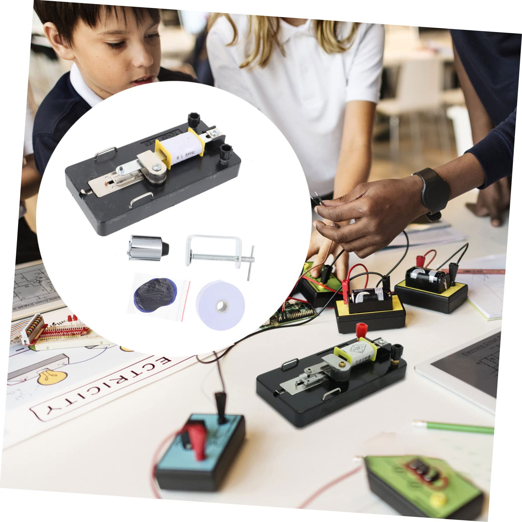 10 Set Timer a Punti Sperimentare Il Timer Della Velocità Dell'esperimento Forniture Di Laboratorio Di Fisica Fisico Giocattoli Squiz Kit Elettromagneti Metallo Black