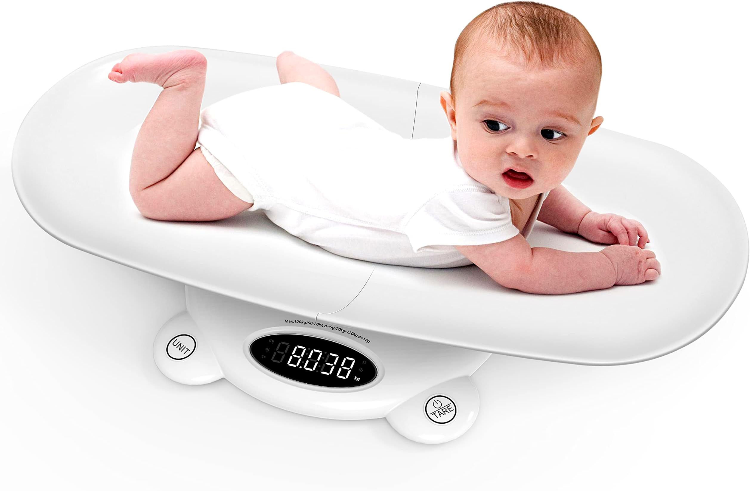 Simshine Digital Baby Scale Weight All Family, Weighing Newborn Wiggly Babies, Pets, Cat and Dog - Long Press Unit for 3 Seconds Flip The Display