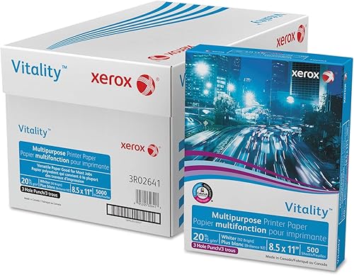Xerox Papel de copia Business 4200, brillo 92, perforado con 3 agujeros, 20 libras, Ltr, WE, 5000/Ctn
