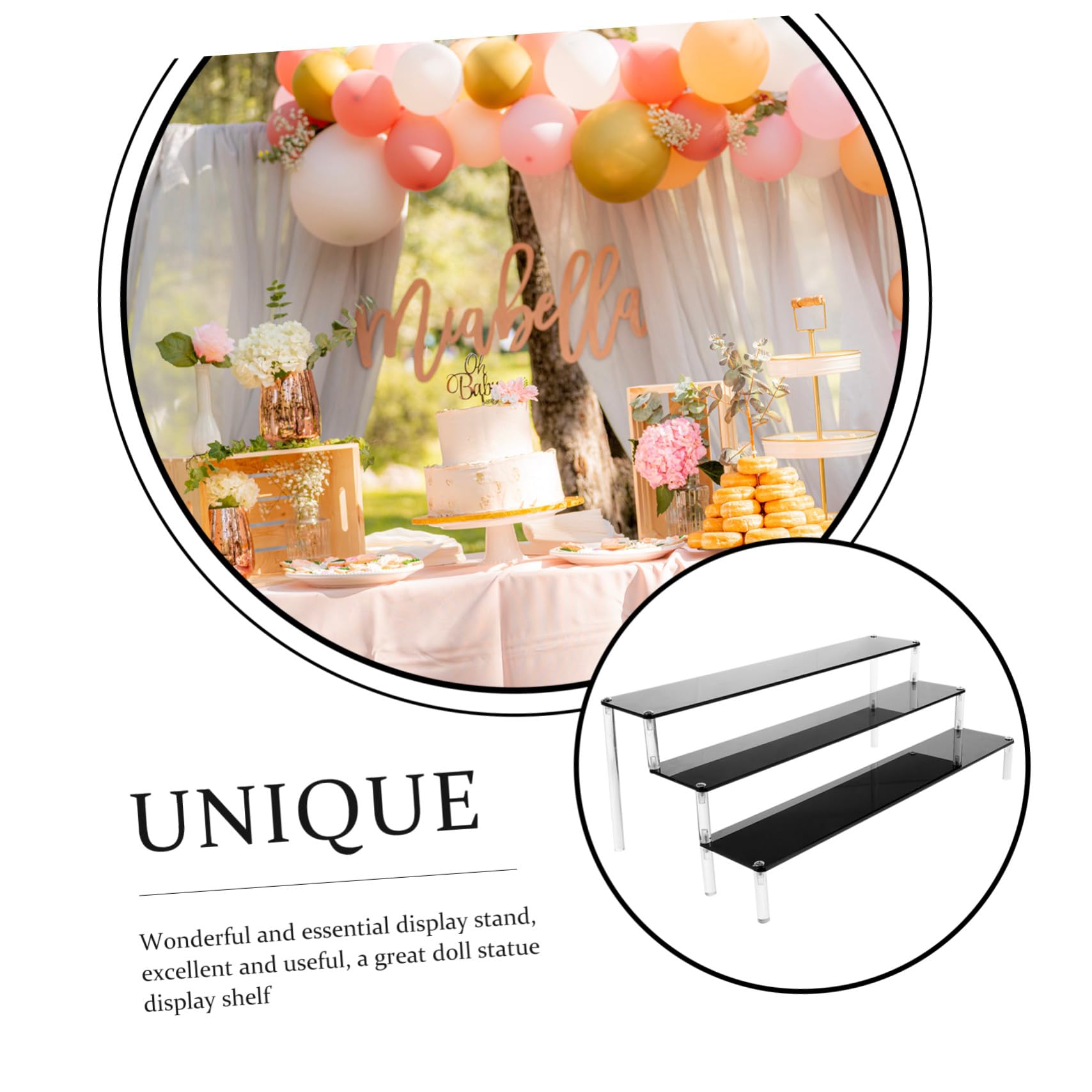 Acryl Display Regal Organizer für Figuren Handwerk Desserts Robustes Wiederverwendbares Ausstellungspodest Vielseitig für Sammlungen und Partydekorationen Geeignet