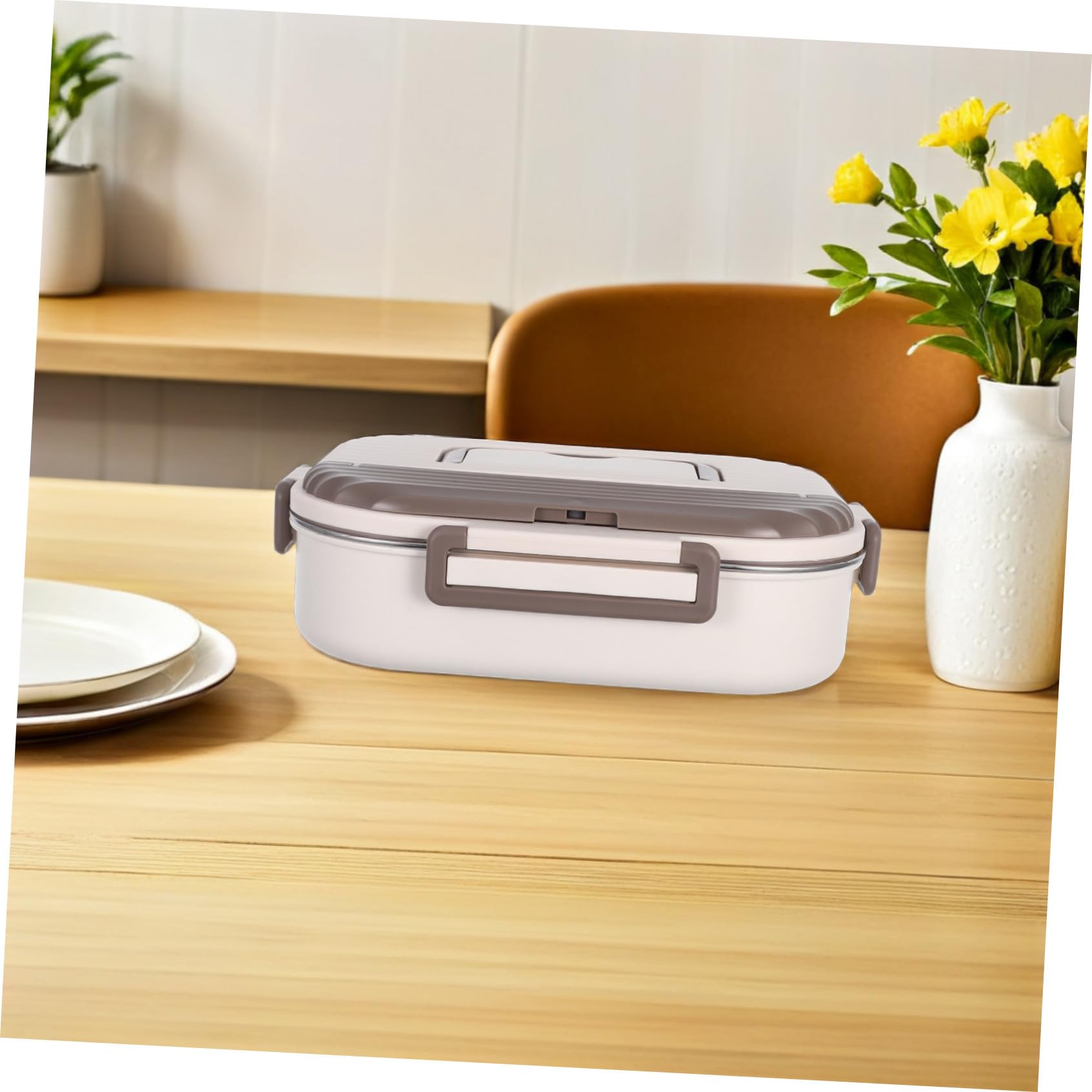Boîte à Déjeuner Acier Inoxydable Compartiments Boîte Repas Double Étanche pour Adultes Compartiments Polyvalents pour Travail École et Voyage