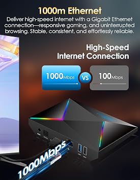 Android TV Box 14.0, 2026 Smart TV Box Android 14 with 4GB RAM 32GB ROM Octa-core 64-bit CPU 1000M Ethernet WIFI6 4K 8K HD Android TV Boxes Dual-WiFi 2.4G/5.8G Bluetooth 5.0 USB 3.0 3D H.265 R69 Plus