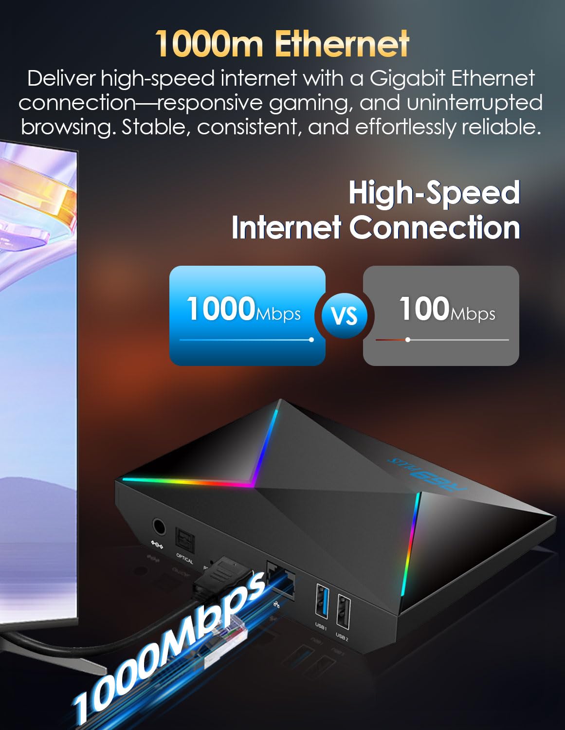 Android 12.0 TV Box, Android Box Mit 4GB RAM 32GB ROM Allwinner H618